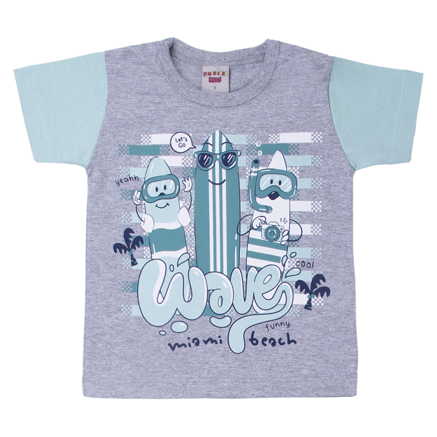 Conjunto Infantil Pimentinha Camiseta Estampa Prancha e Bermuda Conjunto Infantil Pimentinha Camiseta Estampa Prancha e Bermuda