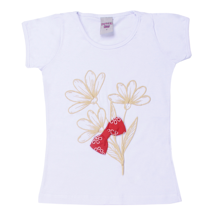 Conjunto Infantil Pimentinha Blusa Estampa Flores e Shorts