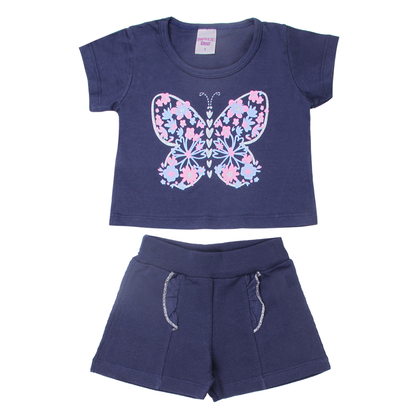Conjunto Infantil Pimentinha Blusa Estampa Borboleta e Short