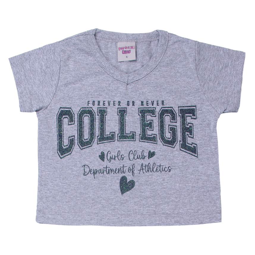 Conjunto Infantil Pimentinha Blusa Estampa College e Short Saia