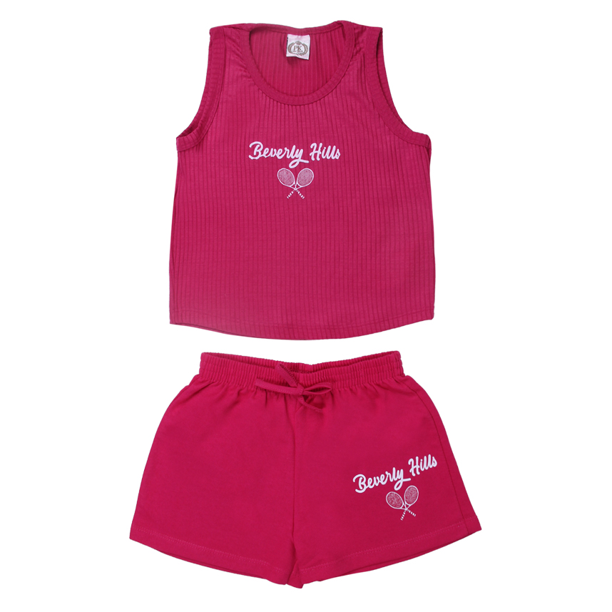Conjunto Juvenil Pimentinha Cropped Ribana e Short