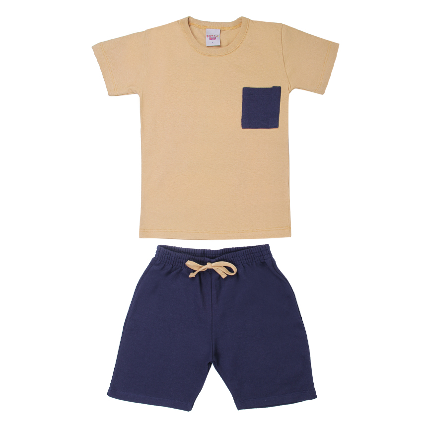 Conjunto Infantil Pimentinha Camiseta com Bolso e Bermuda