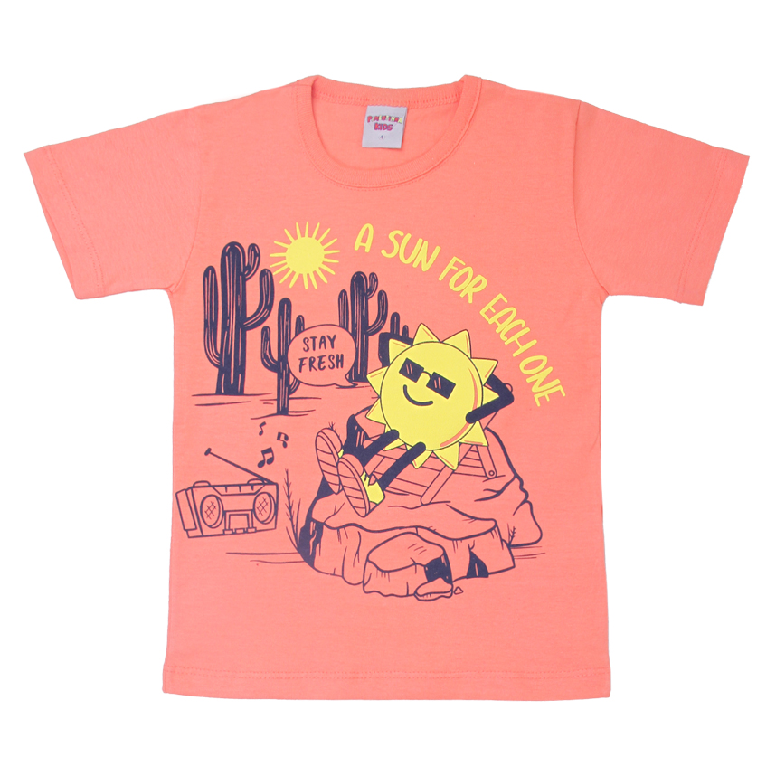 Conjunto Infantil Pimentinha Camiseta Estampa Sol e Bermuda Conjunto Infantil Pimentinha Camiseta Estampa Sol e Bermuda