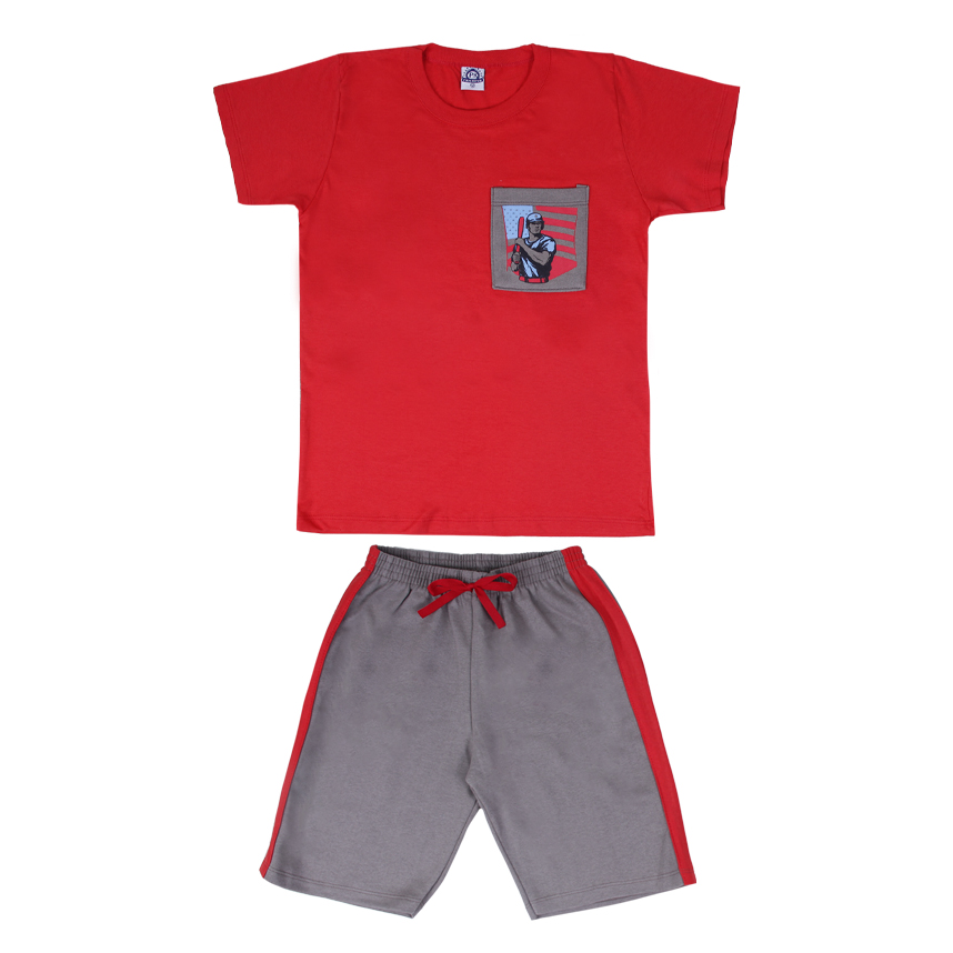 Conjunto Juvenil Pimentinha Camiseta com Bolso e Bermuda