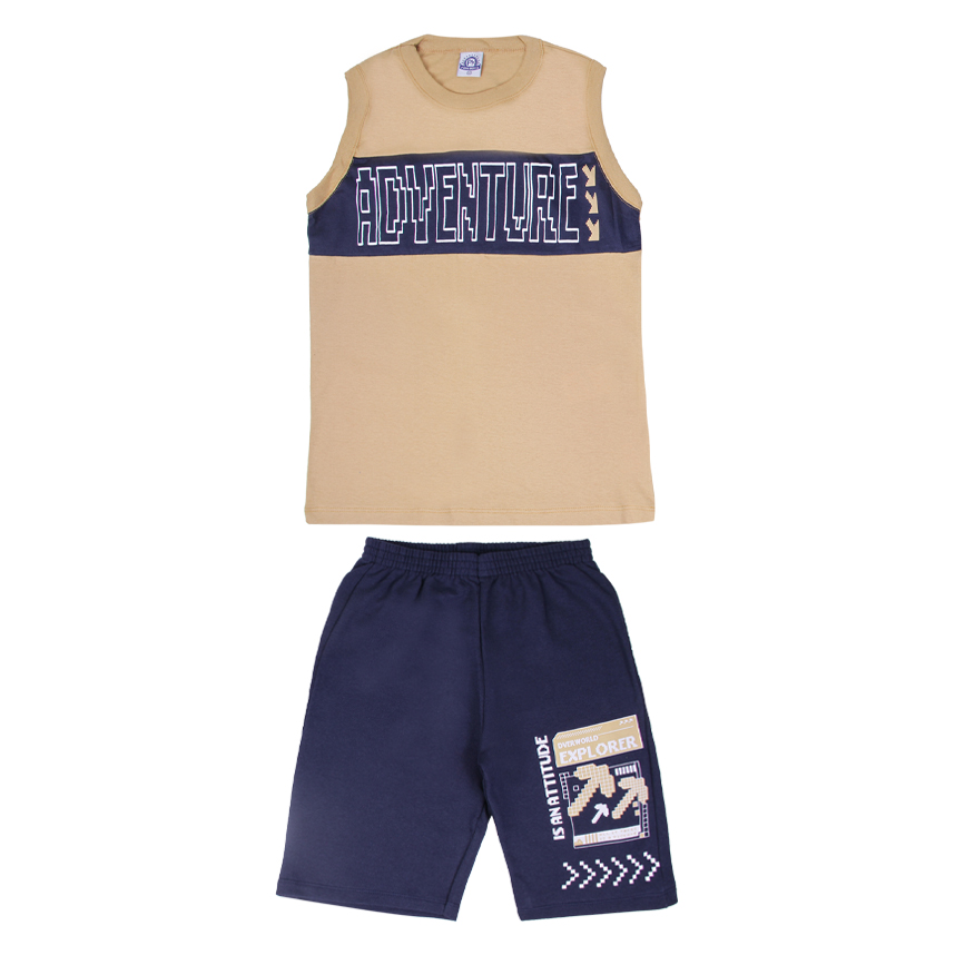 Conjunto Juvenil Pimentinha Regata Adventure e Bermuda