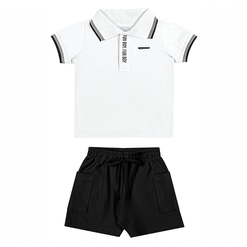 Conjunto Bebê Angerô Camiseta Gola Polo e Bermuda Conjunto Bebê Angerô Camiseta Gola Polo e Bermuda