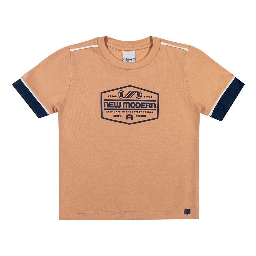 Camiseta Infantil Angerô Manga Curta Estampa New Modern