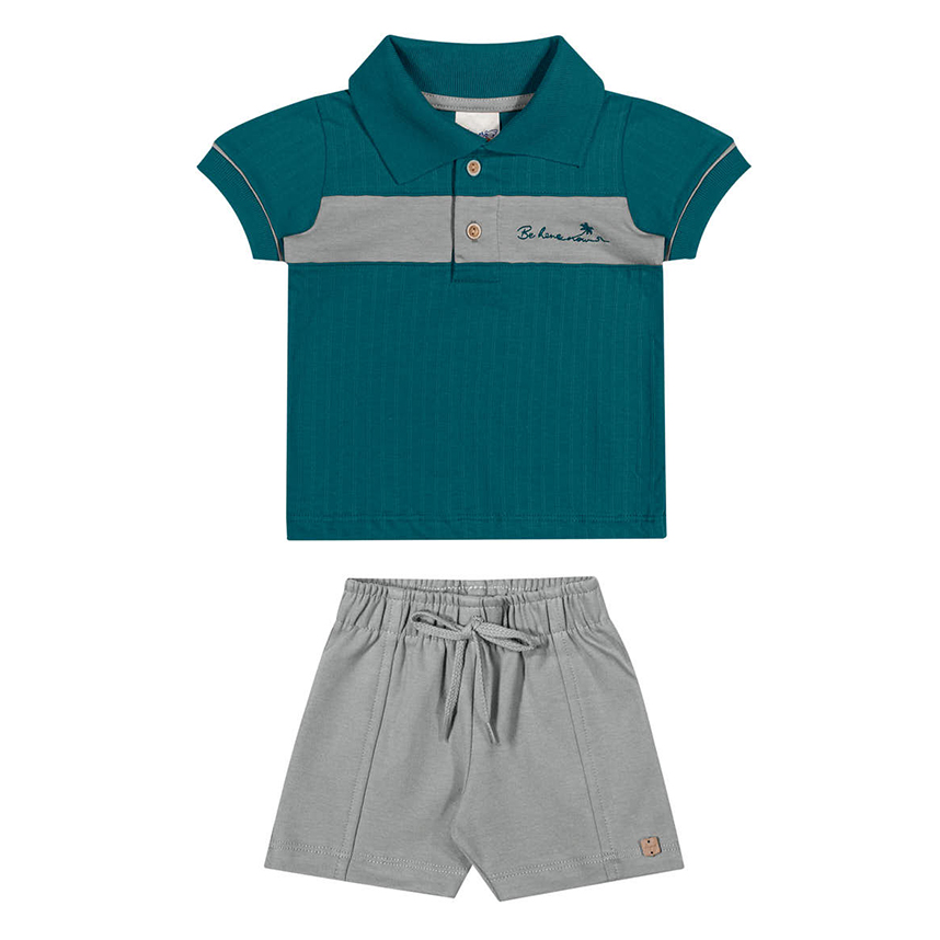 Conjunto Infantil Angerô Camiseta Polo Manga Curta e Bermuda Conjunto Infantil Angerô Camiseta Polo Manga Curta e Bermuda