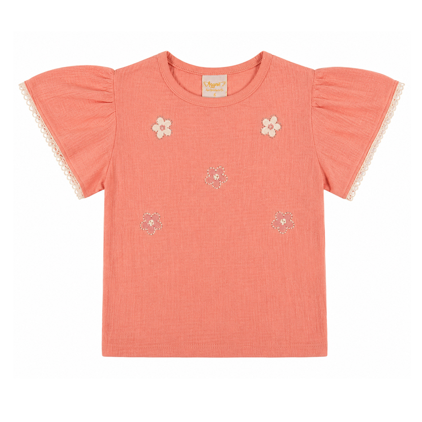 Blusa Infantil Angerô Estampa Flor Aplique Strass