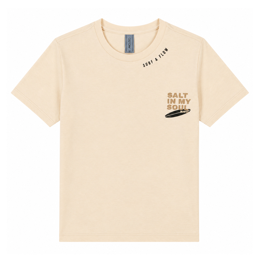 Camiseta Juvenil Angerô Manga Curta Estampa Salt em Relevo