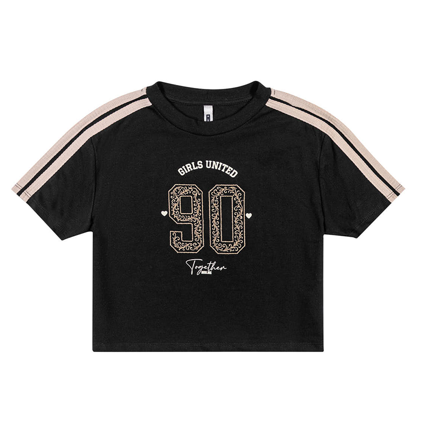 Blusa Juvenil Angerô Feminina Manga Curta Bordado 90