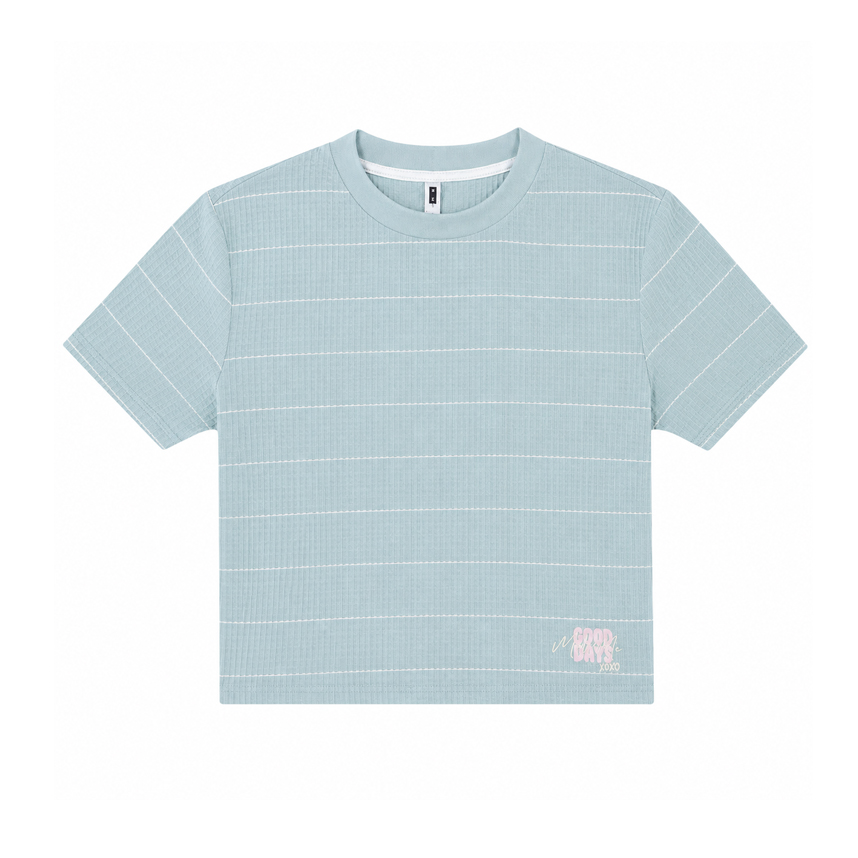 Blusa Juvenil Angerô Feminina Manga Curta Listrada