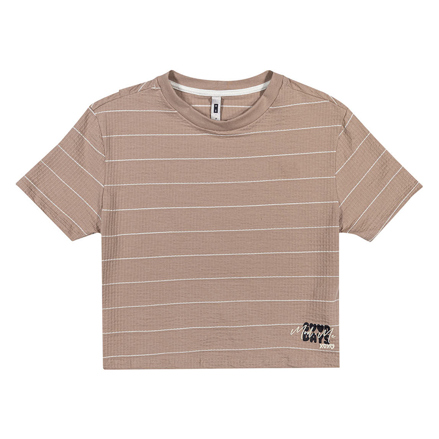 Blusa Juvenil Angerô Feminina Manga Curta Listrada