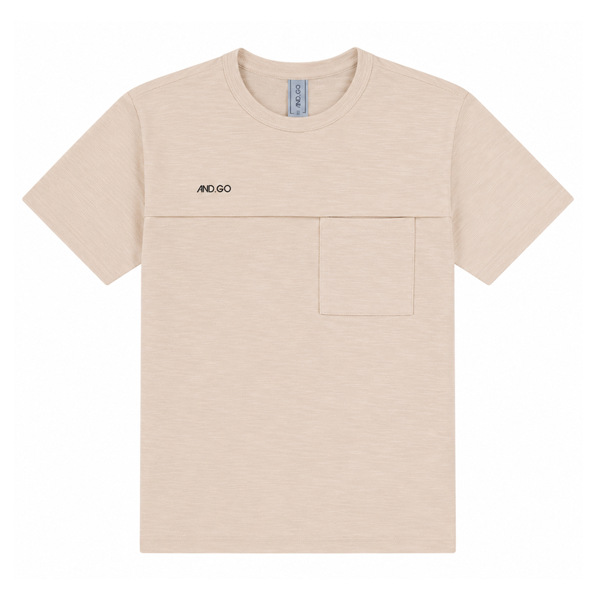 Camiseta Juvenil Angerô Manga Curta com Detalhe de Bolso