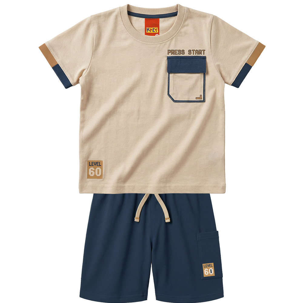 Conjunto Infantil Kyly Regata Estampada e Bermuda