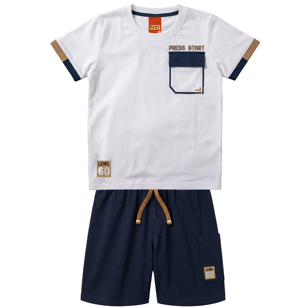 Conjunto Infantil Kyly Regata Estampada e Bermuda Conjunto Infantil Kyly Regata Estampada e Bermuda