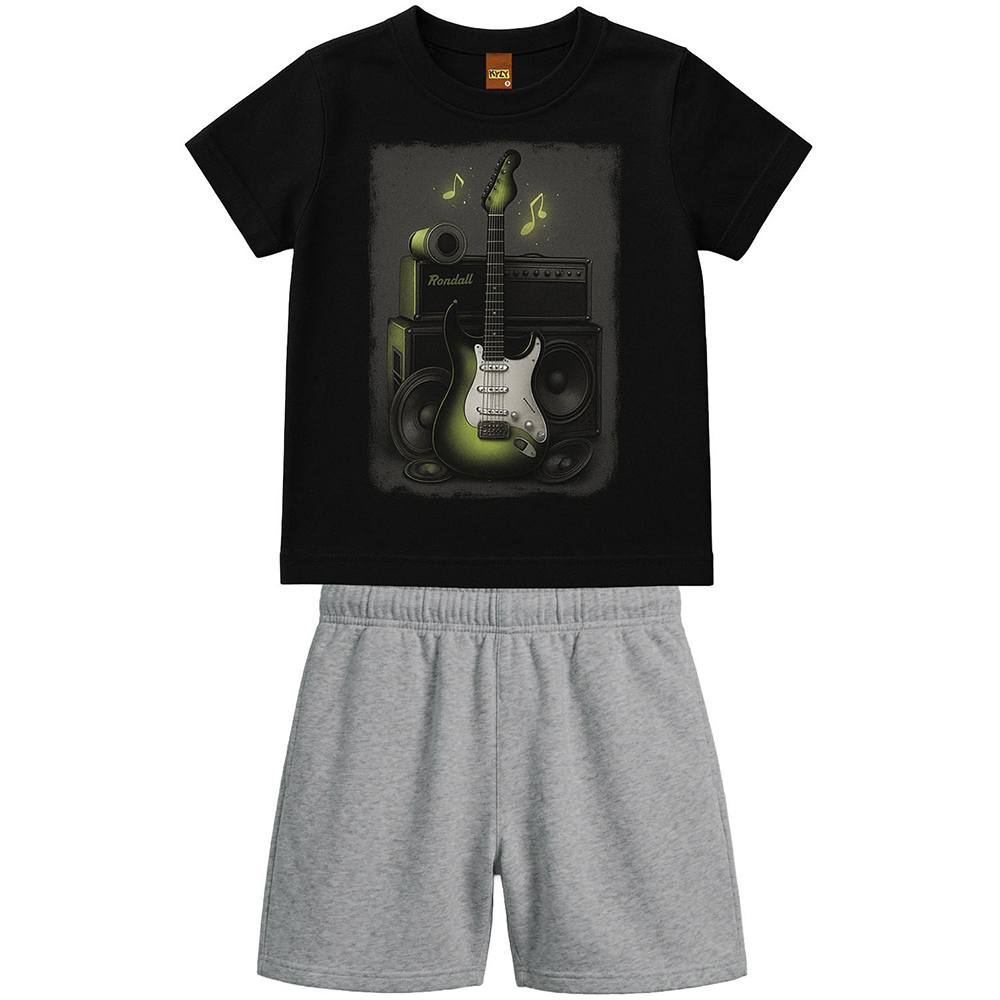 Conjunto Infantil Kyly Camiseta Estampa Sortida e Bermuda