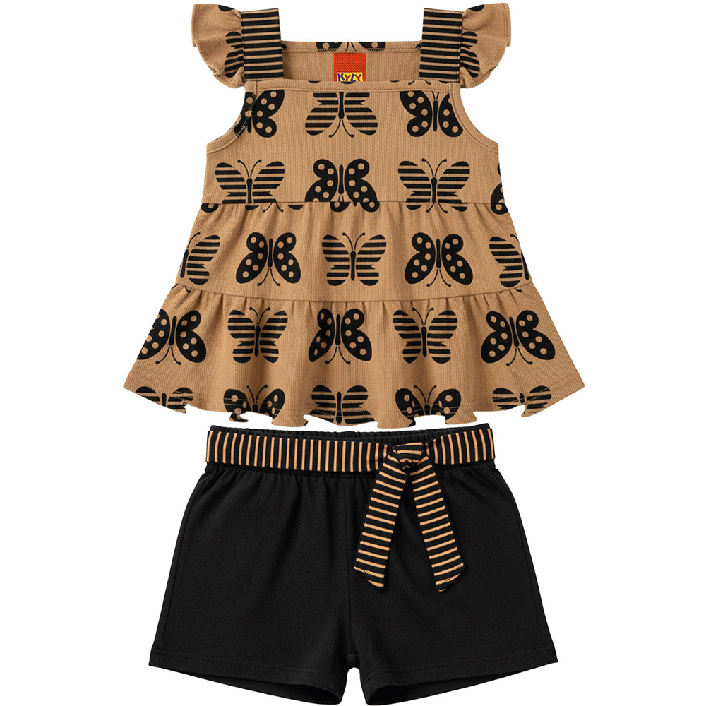 Conjunto Infantil Kyly Blusa Estampa Borboleta e Short Conjunto Infantil Kyly Blusa Estampa Borboleta e Short
