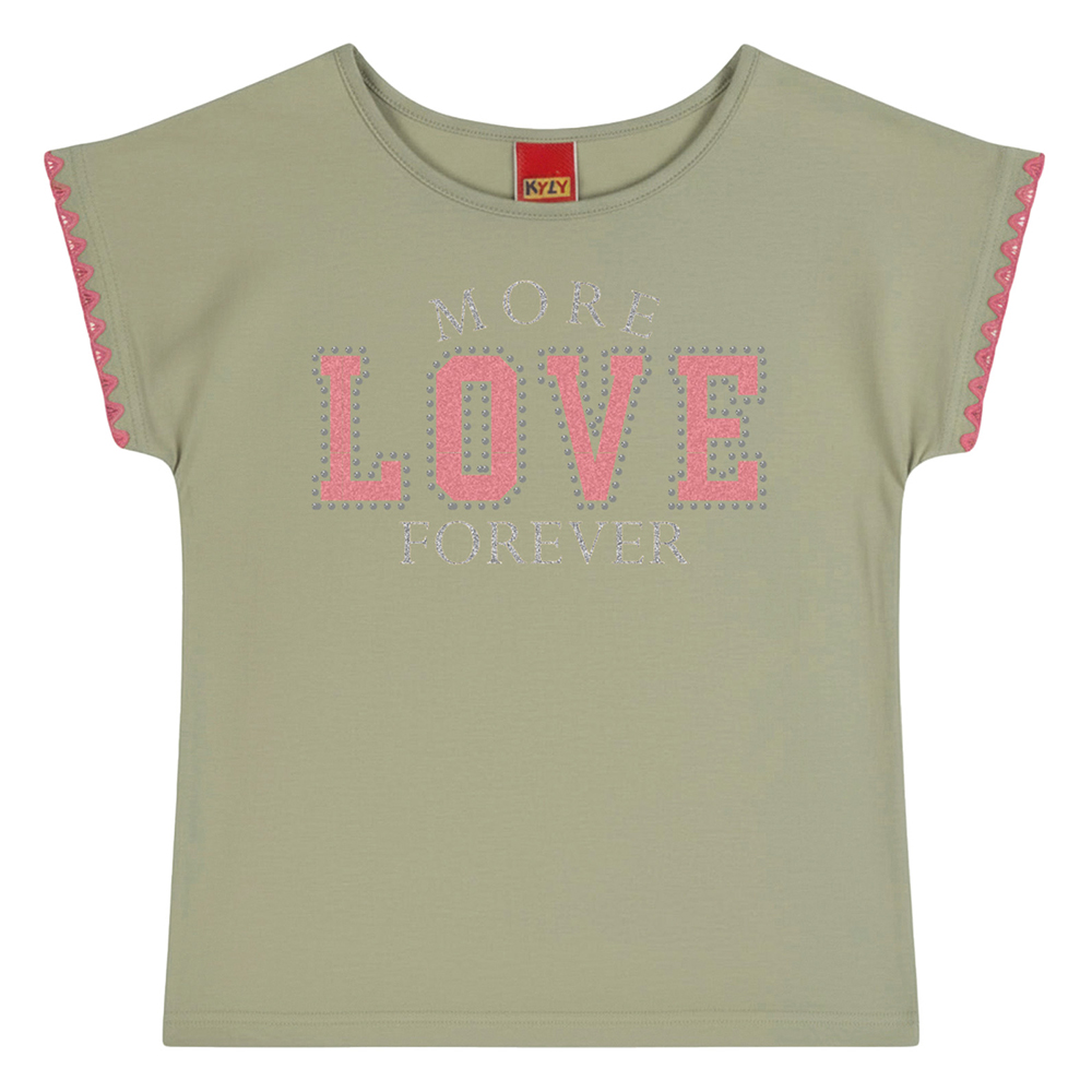 Blusa Juvenil Kyly Manga Curta Estampa Love