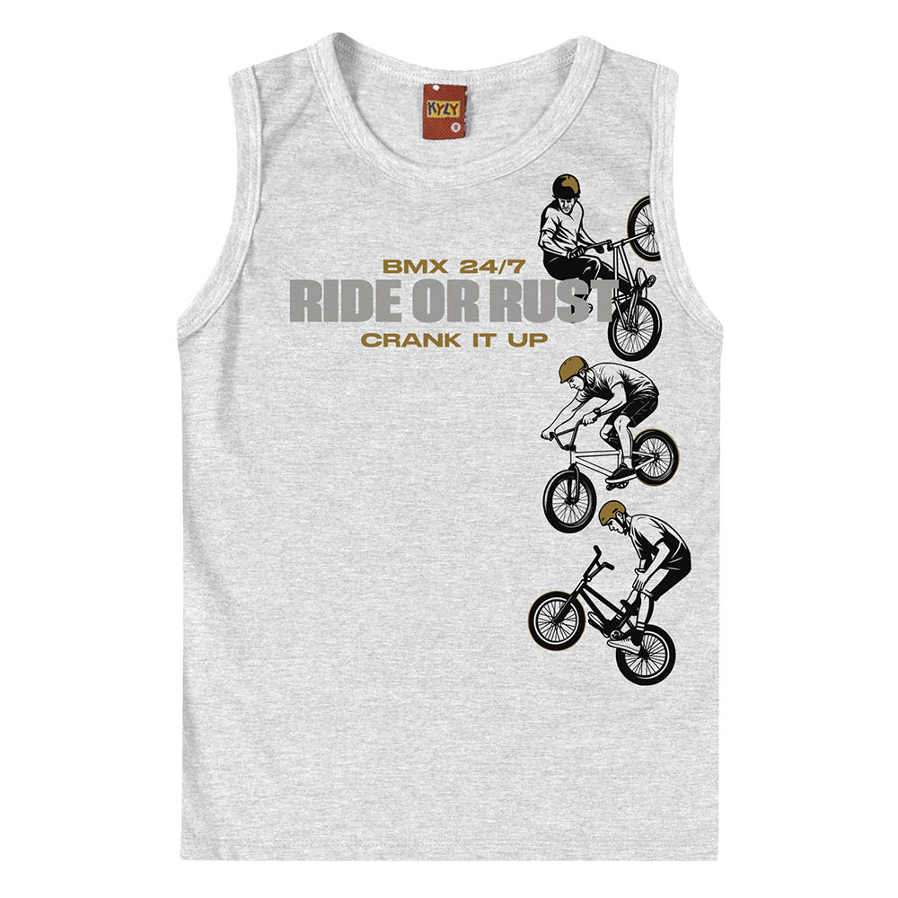 Camiseta Infantil Kyly Regata Estampa Bicicleta