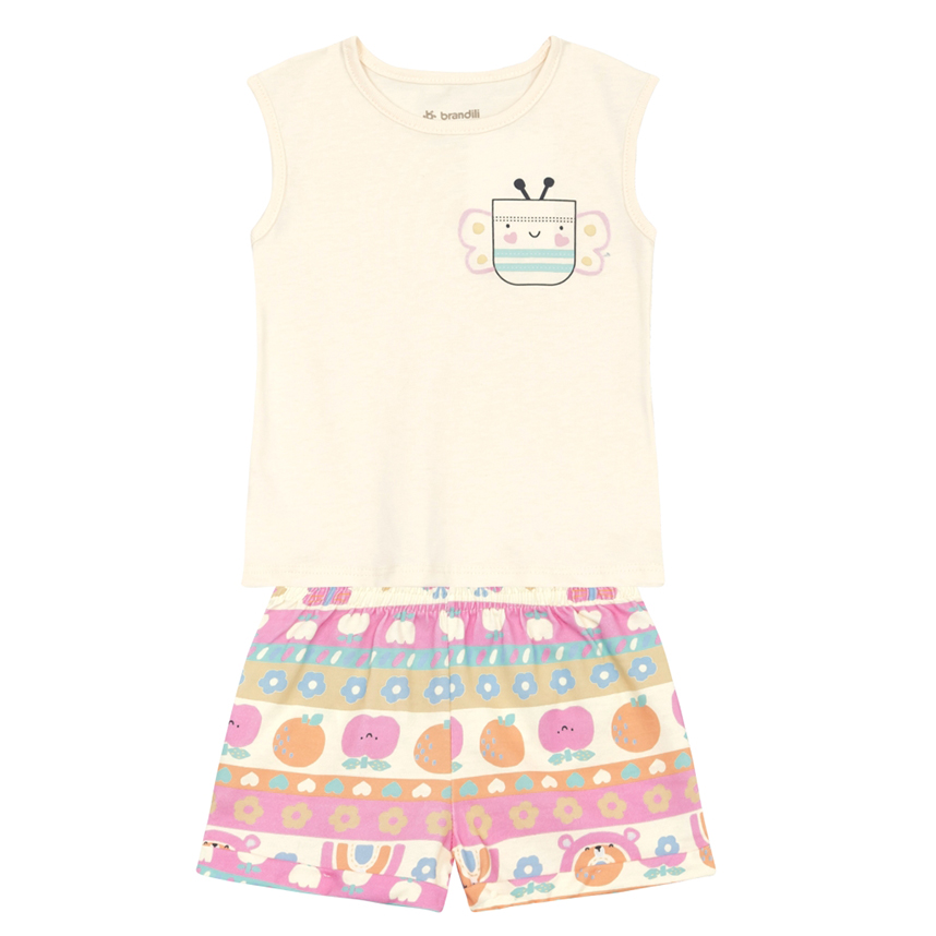 Conjunto Bebê Brandili Regata Estampa Borboleta e Short