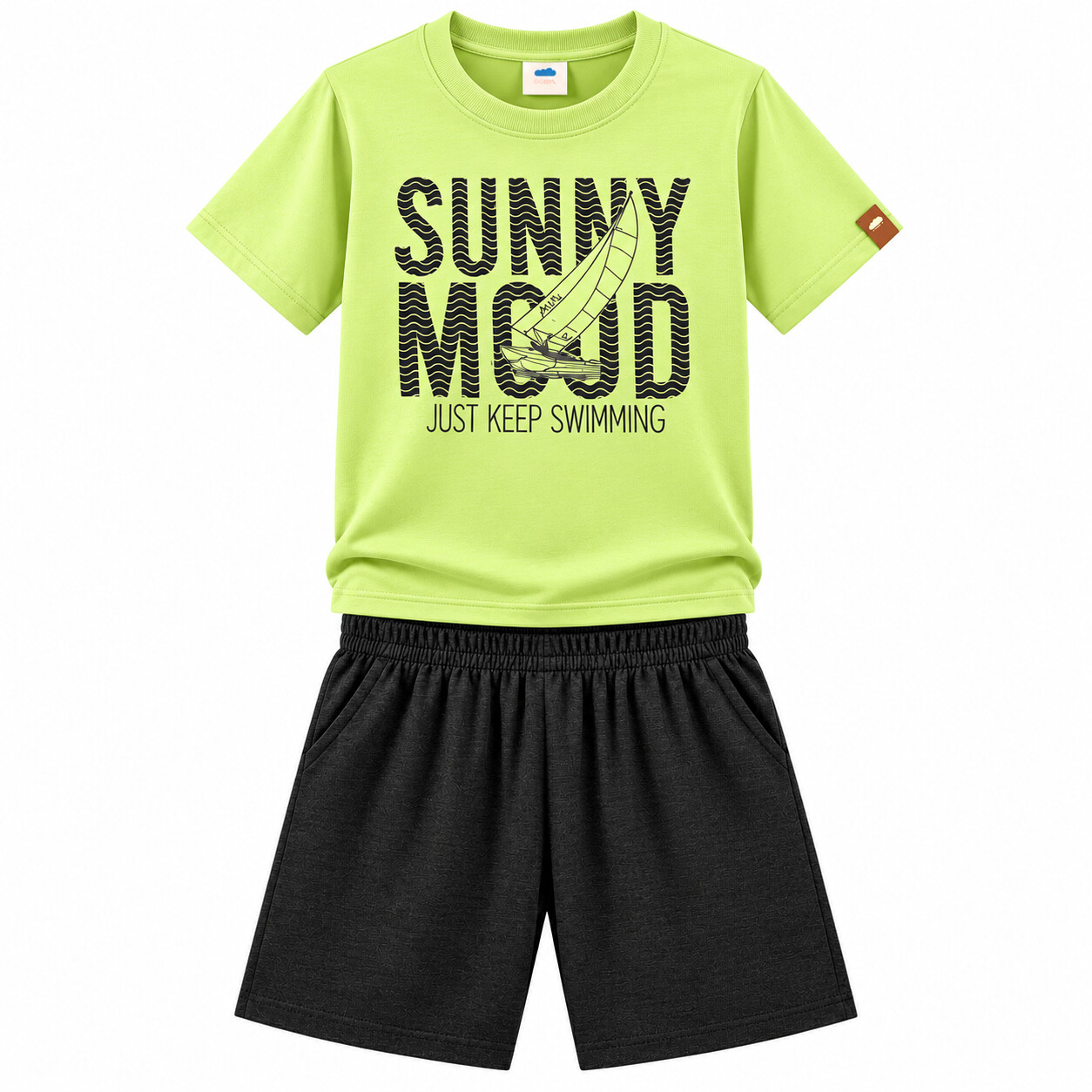 Conjunto Juvenil Marlan Camiseta Estampa Sunny E Bermuda