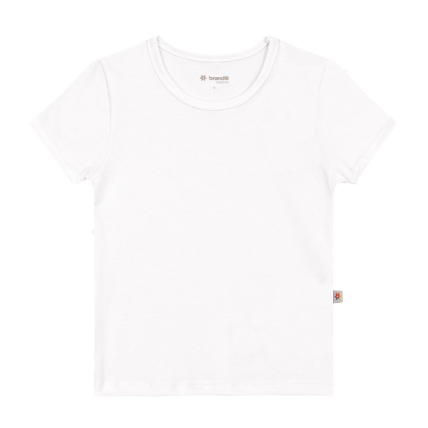 Blusa Infantil Brandili Manga Curta Básica Cotton