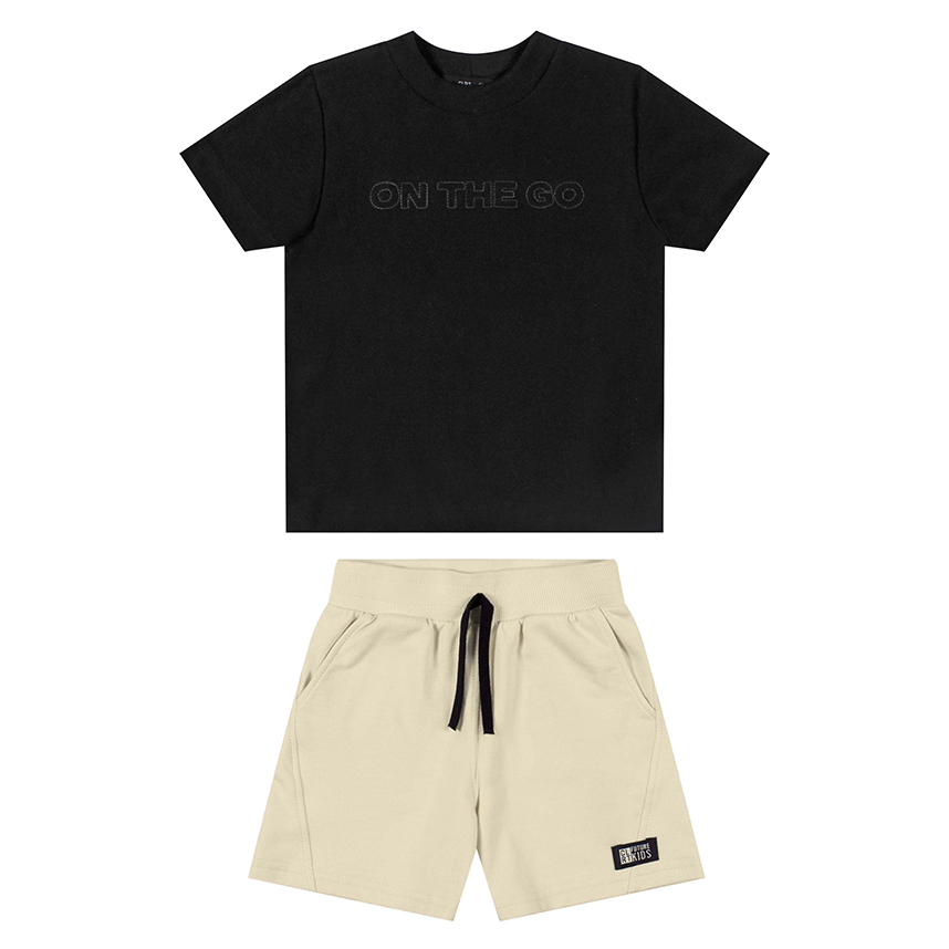 Conjunto Infantil Colorittá Camiseta Com Bordado E Bermuda