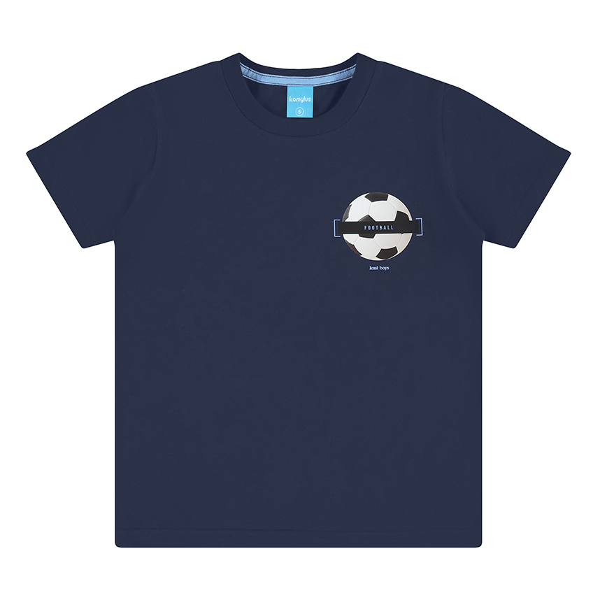 Camiseta Infantil Kamylus Manga Curta Estampa Bola Diversas