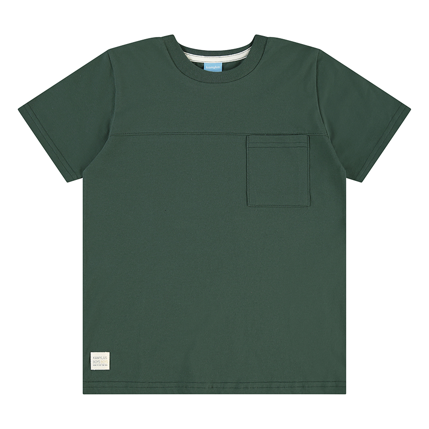 Camiseta Juvenil Kamylus Manga Curta Recorte com Bolso