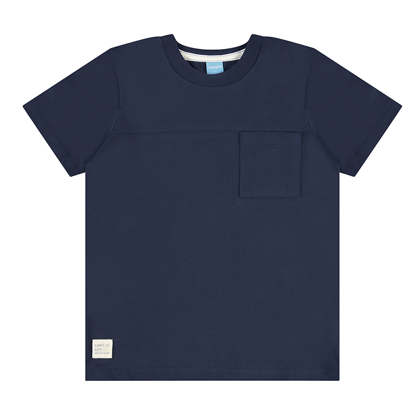 Camiseta Juvenil Kamylus Manga Curta Recorte com Bolso
