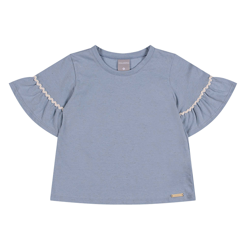 Blusa Infantil Colorittá Manga Curta Com Babado E Detalhe Em Renda Blusa Infantil Colorittá Manga Curta Com Babado E Detalhe Em Renda
