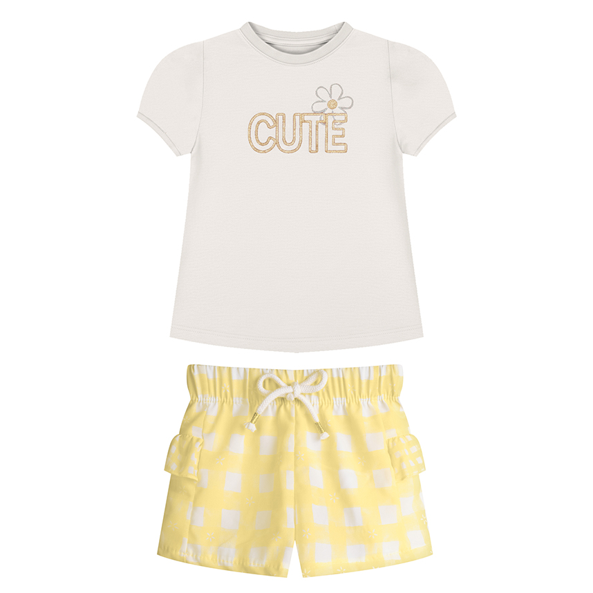 Conjunto Infantil Trick Nick Blusa Estampa Cute E Short Conjunto Infantil Trick Nick Blusa Estampa Cute E Short