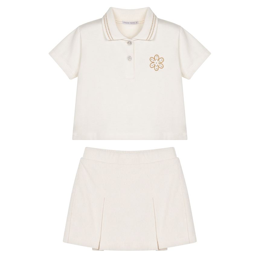 Conjunto Juvenil Trick Nick Blusa Flor e Short Saia