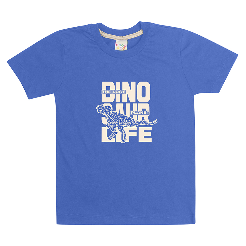 Camiseta Infantil Have Fun Manga Curta Estampa Dinossauro