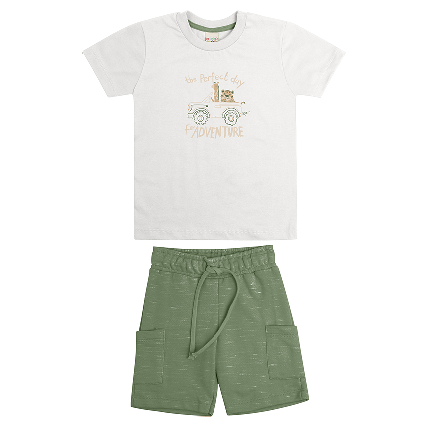 Conjunto Infantil Have Fun Camiseta Estampa Bichos e Bermuda