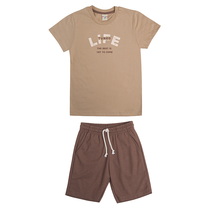 Conjunto Infantil Have Fun Camiseta Estampa Life e Bermuda