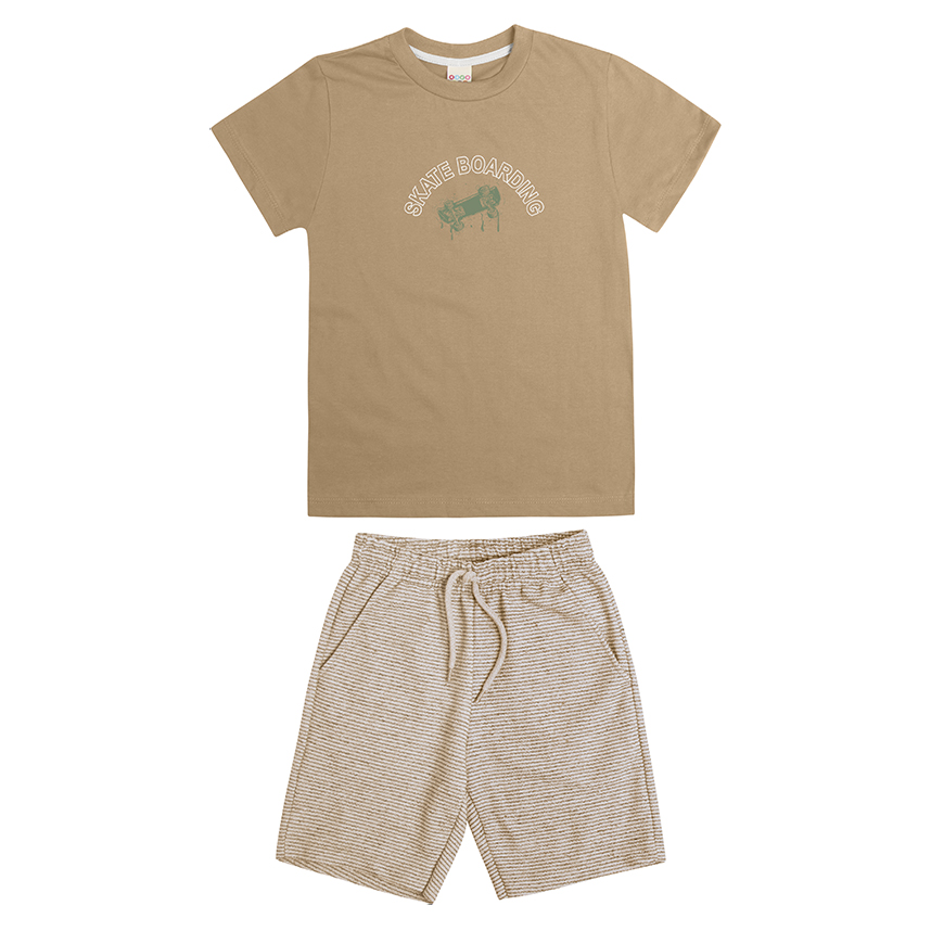 Conjunto Infantil Have Fun Camiseta Skateboard e Bermuda