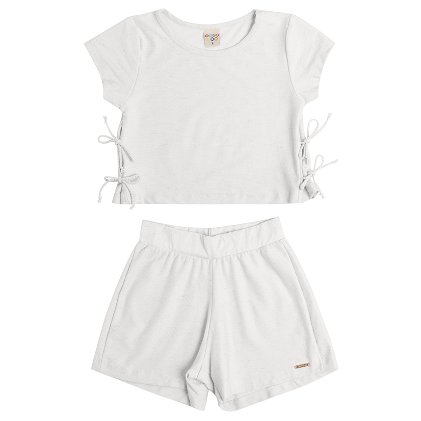 Conjunto Juvenil Have Fun Blusa com Amarração Laços e Short