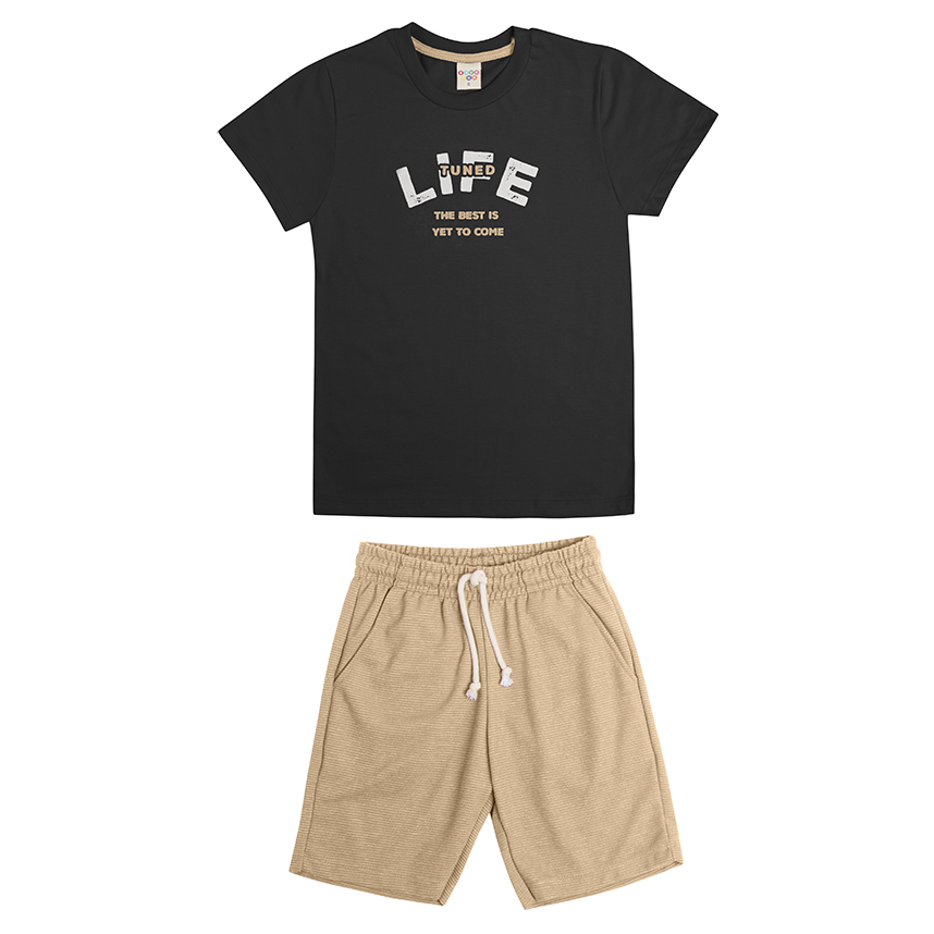Conjunto Juvenil Have Fun Camiseta Estampa Life e Bermuda