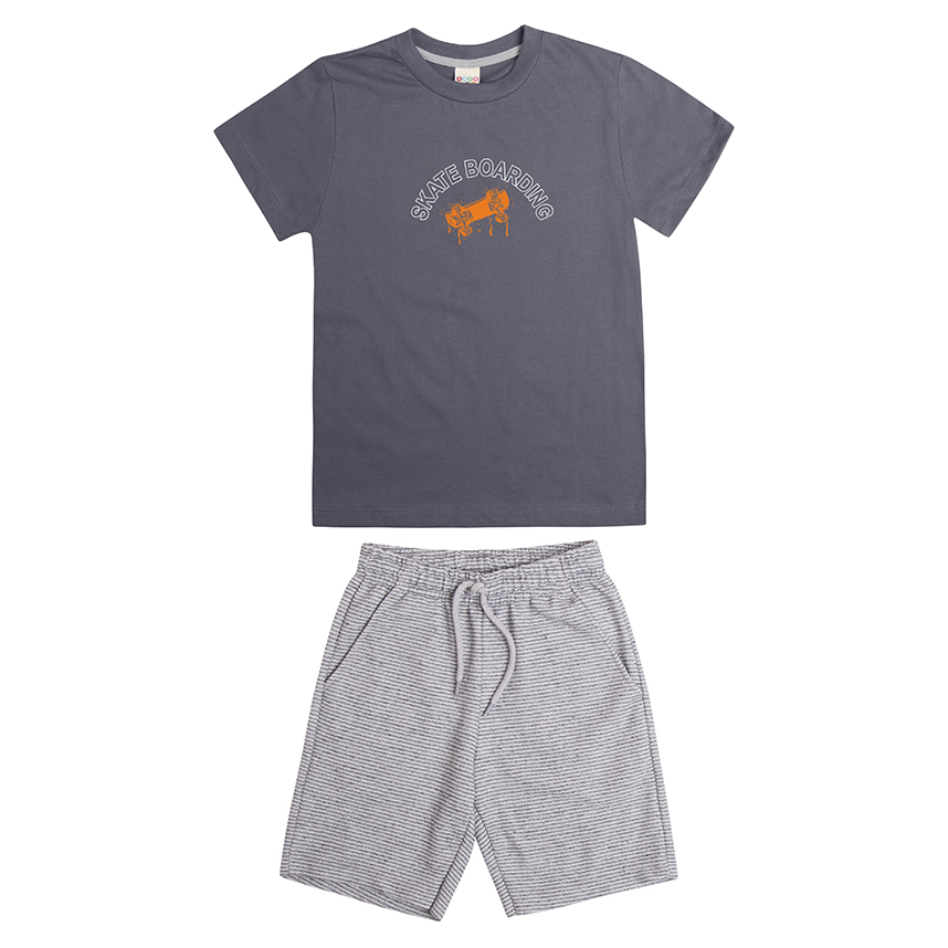 Conjunto Infantil Have Fun Camiseta Estampa Life e Bermuda