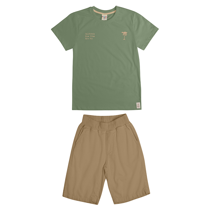 Conjunto Juvenil Have Fun Camiseta California e Bermuda