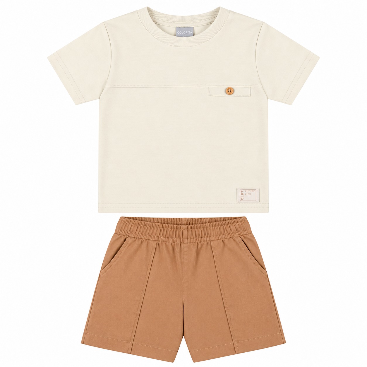 Conjunto Infantil Colorittá Camiseta Bordada E Bermuda