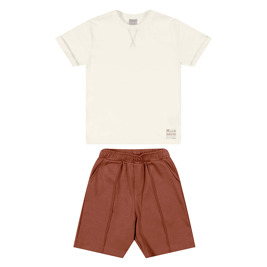 Conjunto Infantil Colorittá Camiseta Suedine E Bermuda