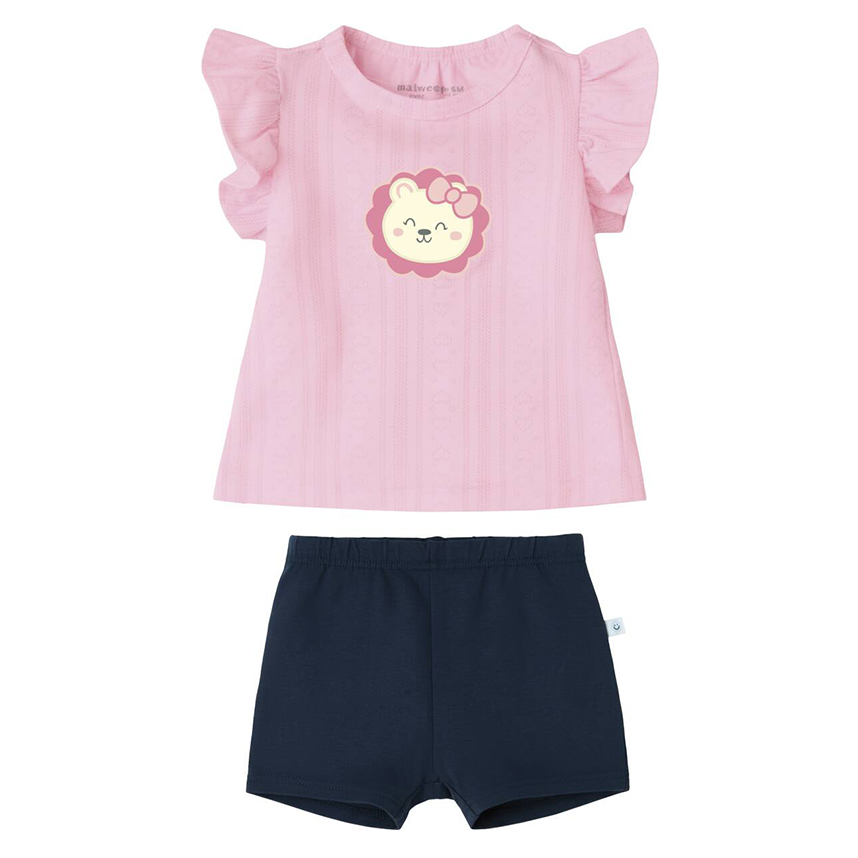 Conjunto Bebê Malwee Blusa Estampa Leoa E Short