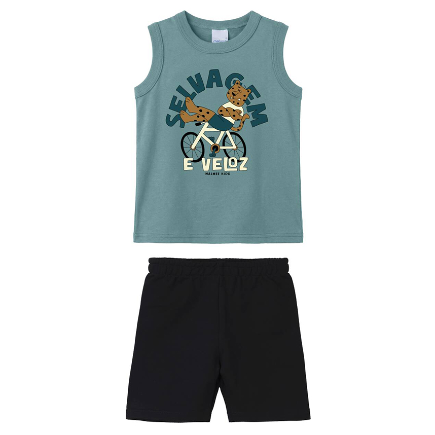 Conjunto Infantil Malwee Regata Estampas Sortidas E Bermuda