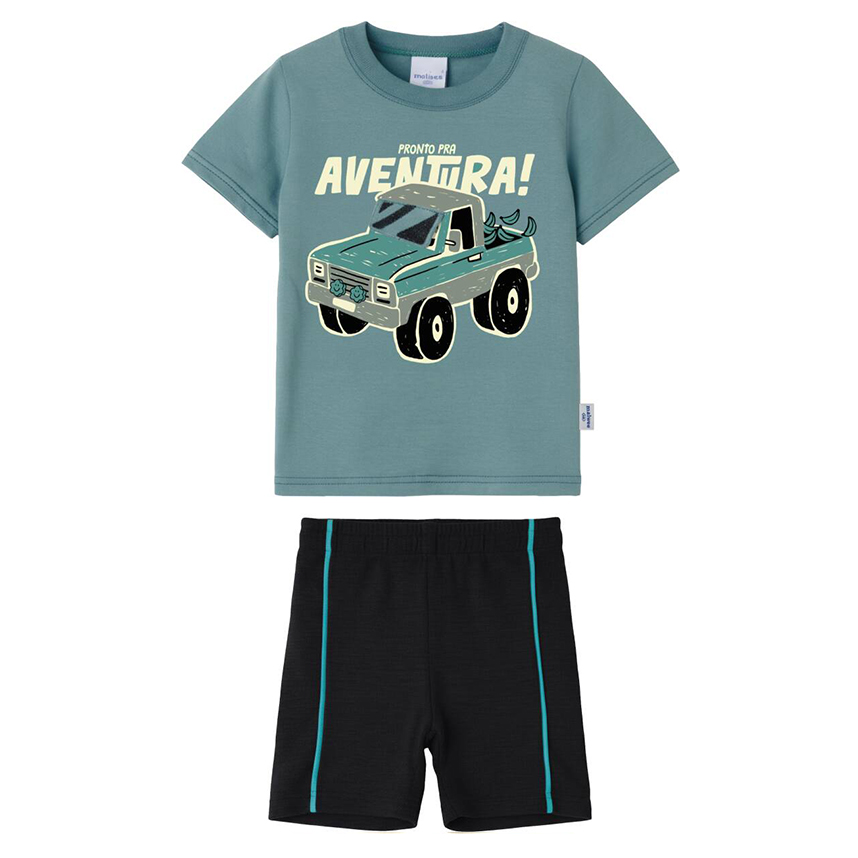 Conjunto Infantil Malwee Camiseta Estampa Carro E Bermuda