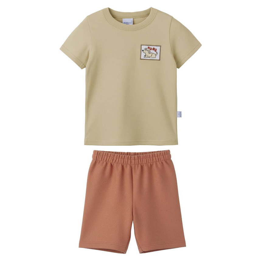 Conjunto Infantil Malwee Camiseta Estampa Cachorro E Bermuda
