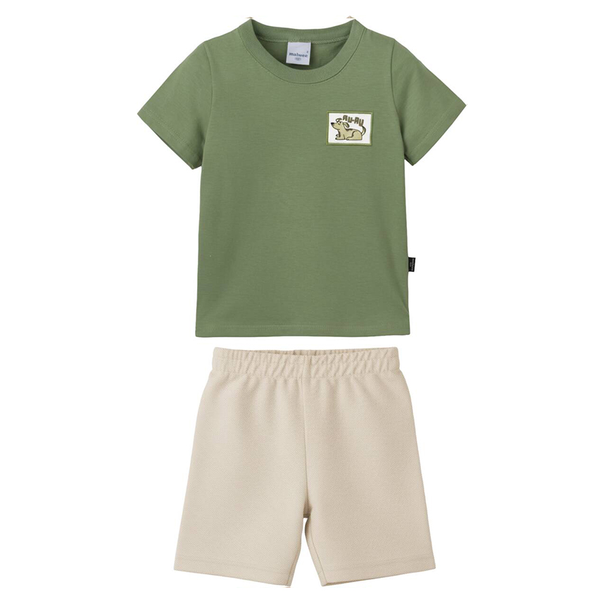 Conjunto Infantil Malwee Camiseta Estampa Cachorro E Bermuda