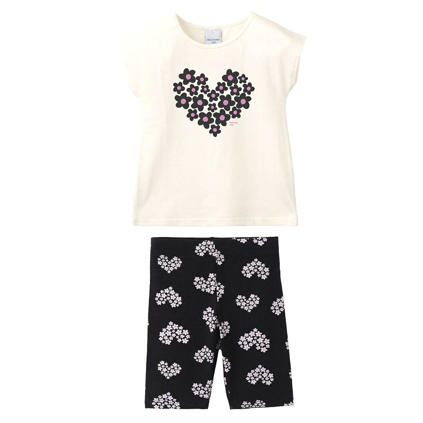 Conjunto Infantil Malwee Blusa E Bermuda Ciclista Estampada